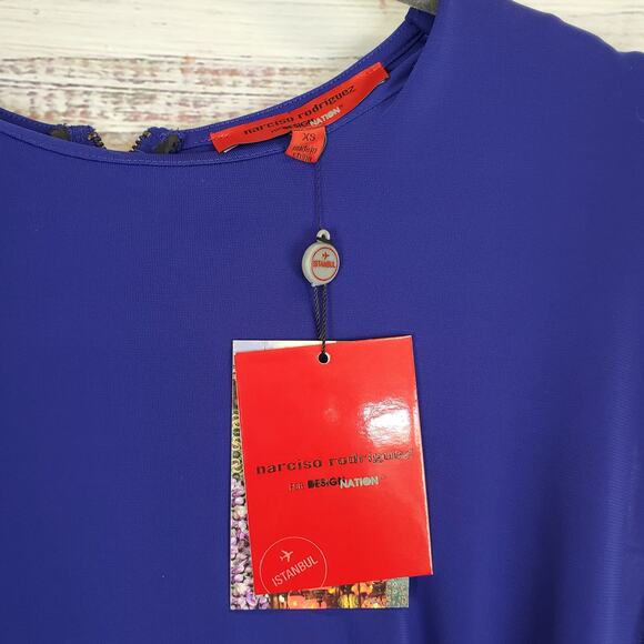 Narcisco Rodriguez Color Block Tiered Twee Dress Stretchy Silky Knit NWT Size XS - Picture 4 of 14